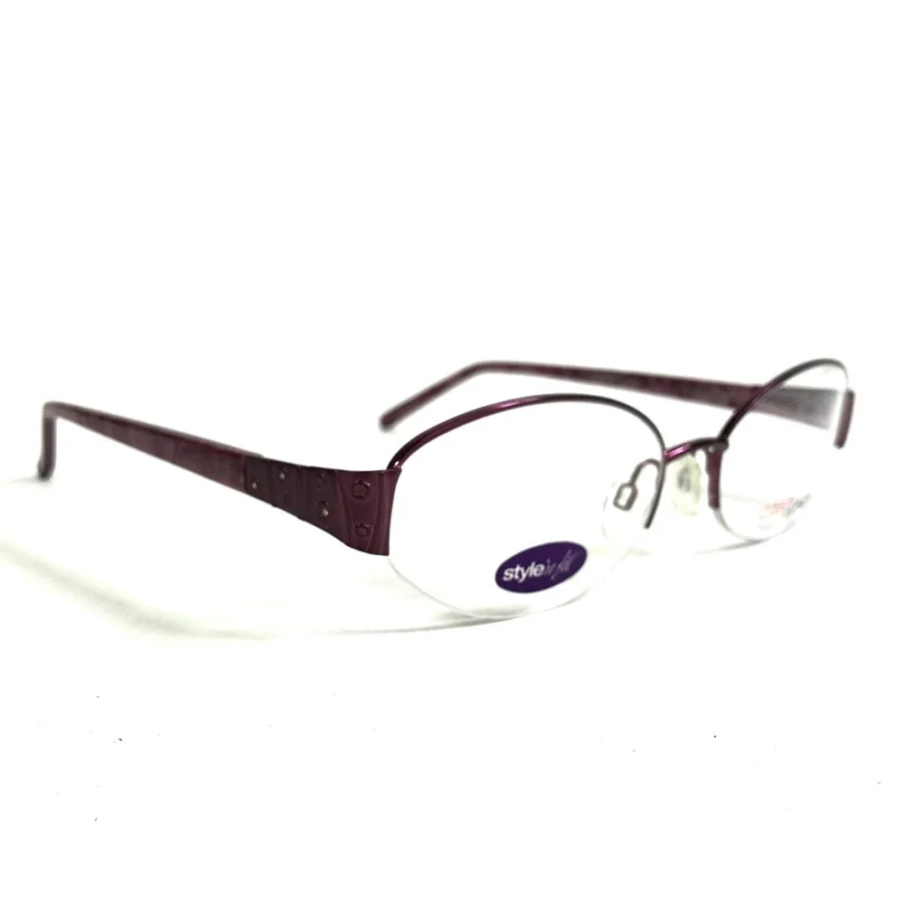 Clear Vision Eyeglasses Frames SOFIA ROSE Pink Purple Oval Half Rim 58-18-140